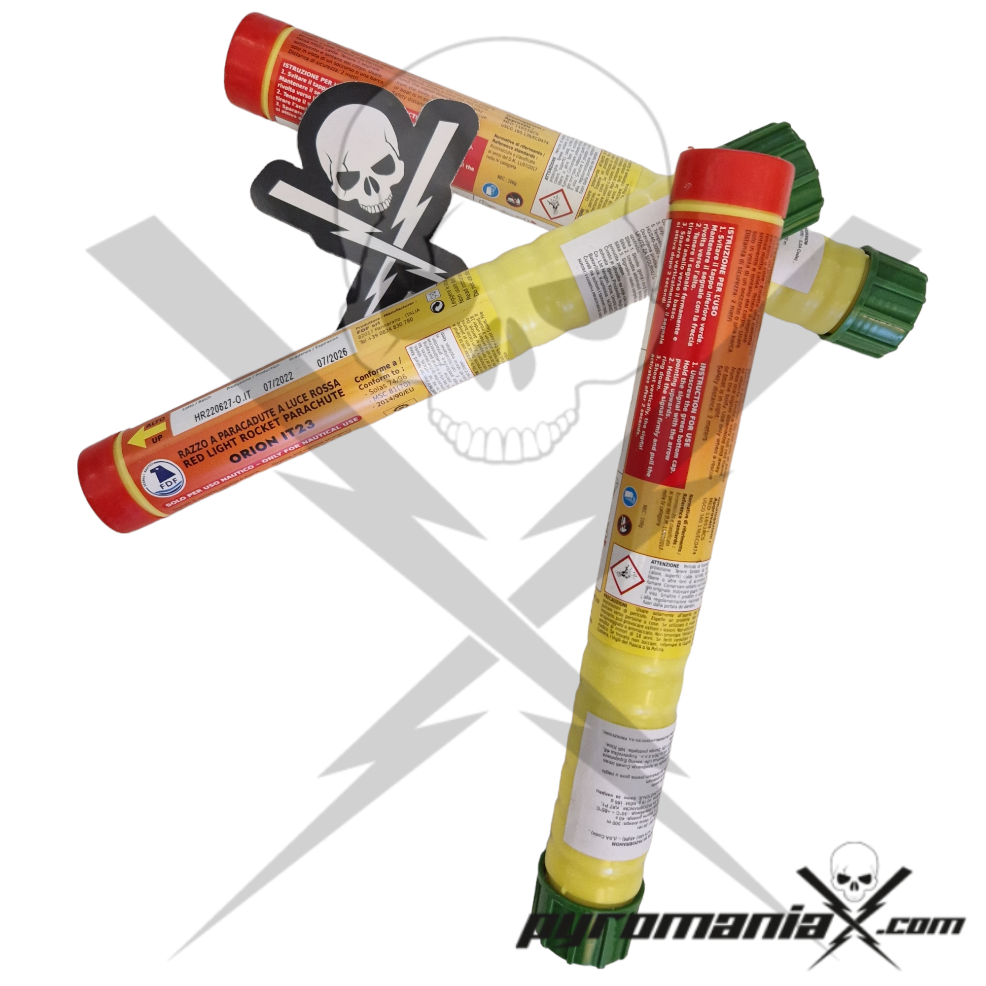 Flare Kit Consisting of 3 CIL/Orion Red Rocket PM$ Parachute